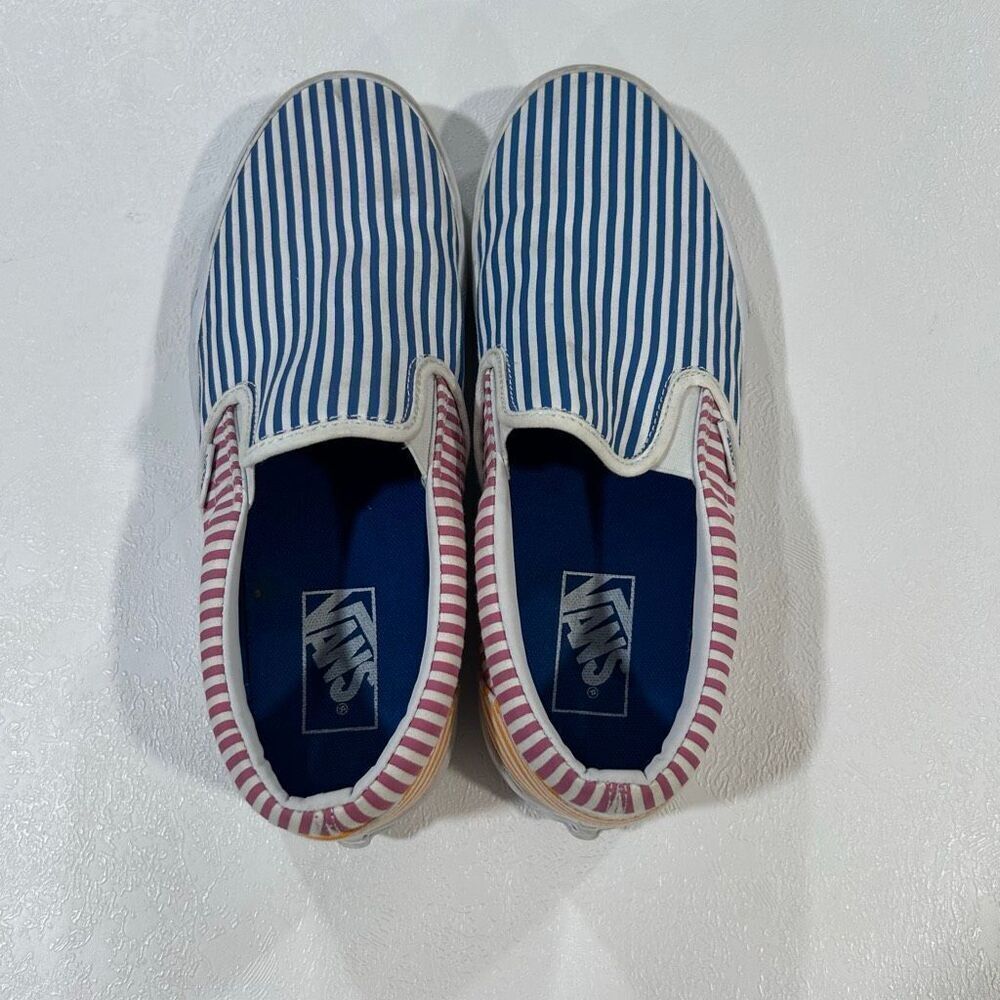 Vans Classic Slip-On Striped Canvas Shoes Men’s 8 Women’s 9.5